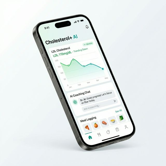 コレステAIアプリのモックアップ