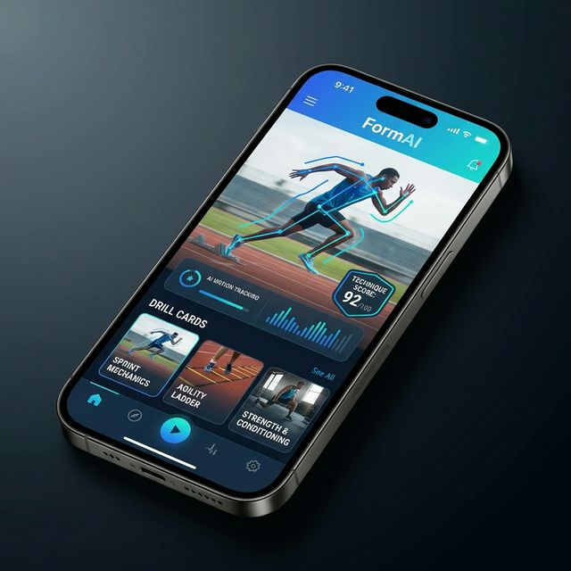 AIスポーツトレーナーアプリのモックアップ